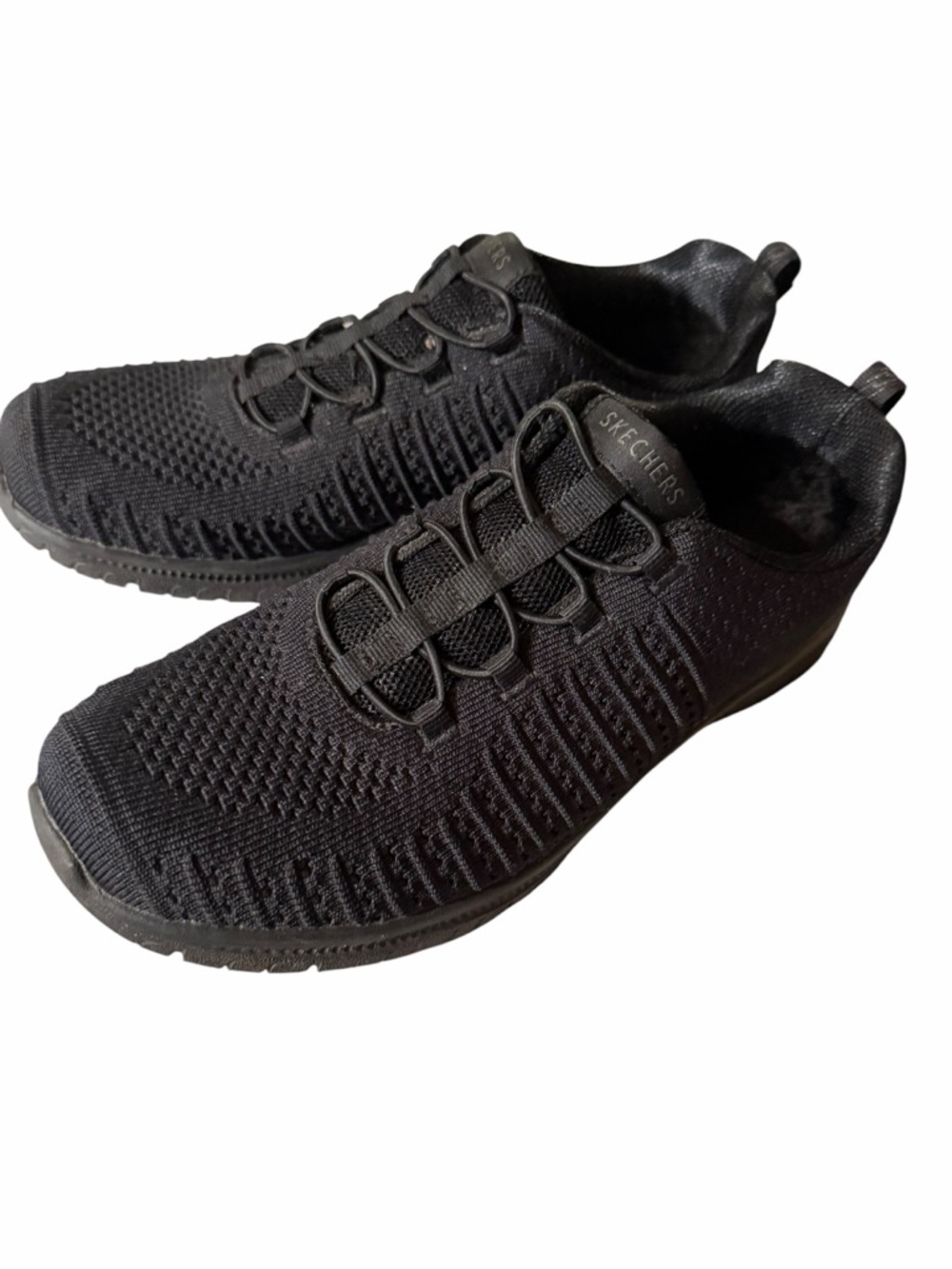 Skechers  Black Knit memory foam Slip-On Walking Shoes - Picture 3 of 9